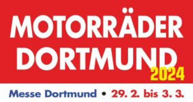 Logo der Motorradmesse Motorräder Dortmund mit dem diesjährigen Termin: 29.02.-03.03.2024