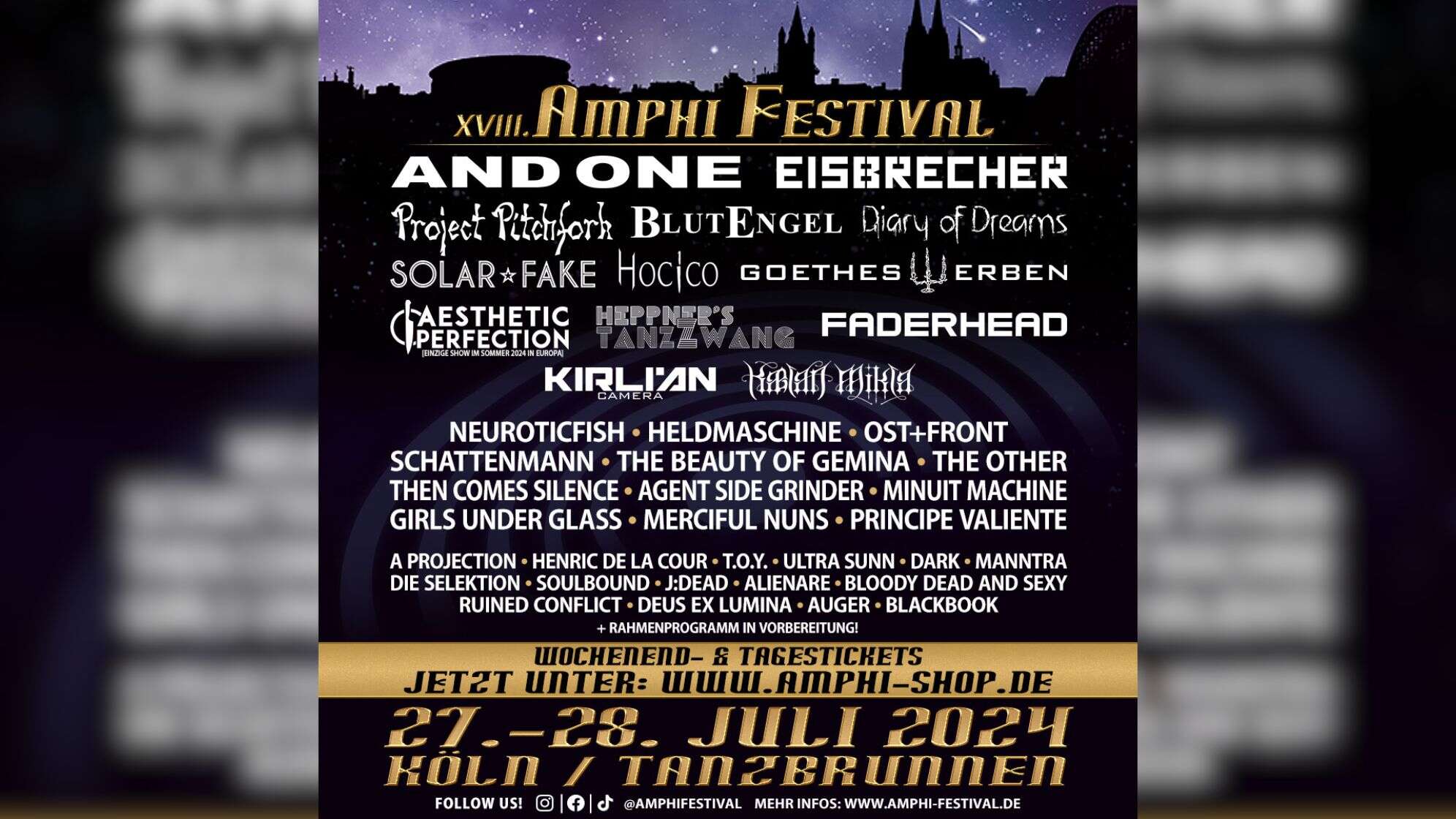 Das Line Up für das Amphi Festival 2024